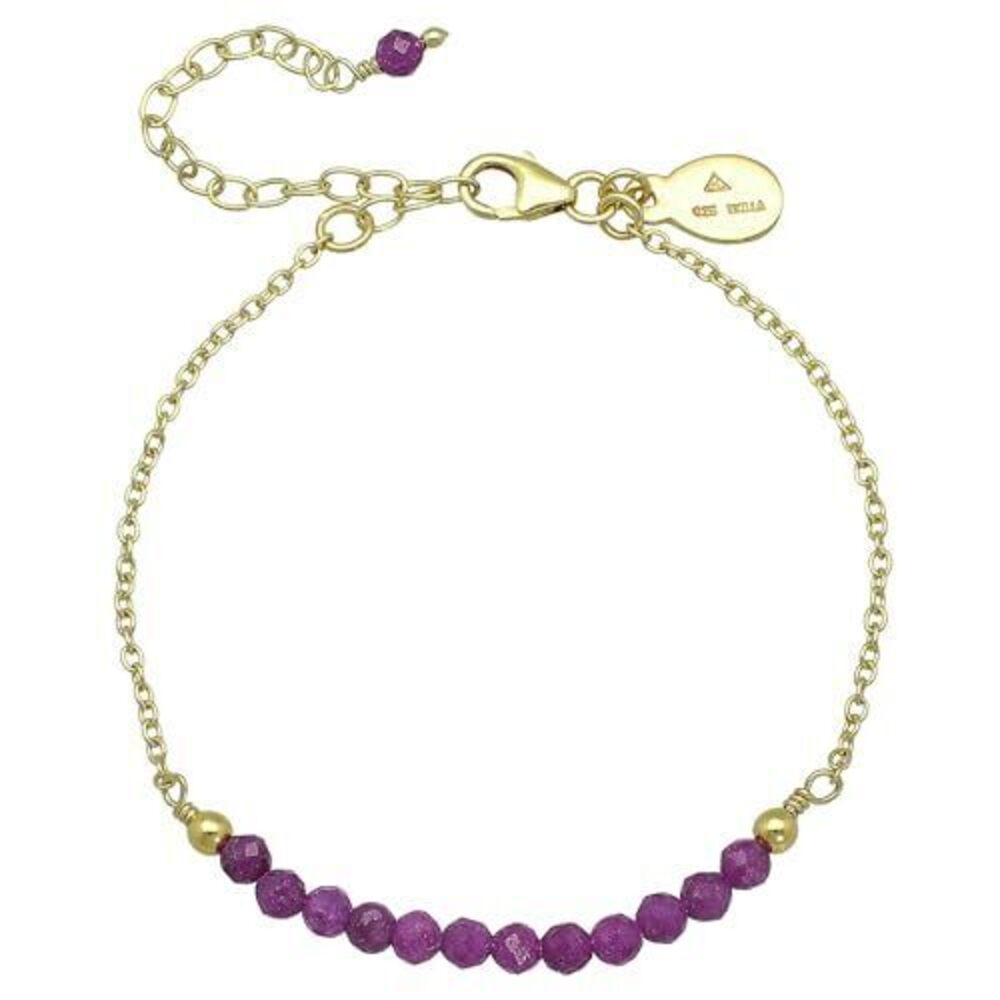 5686 Ruby Bracelet , Certified 925 Sterling Silver with 18K Gold Vermeil